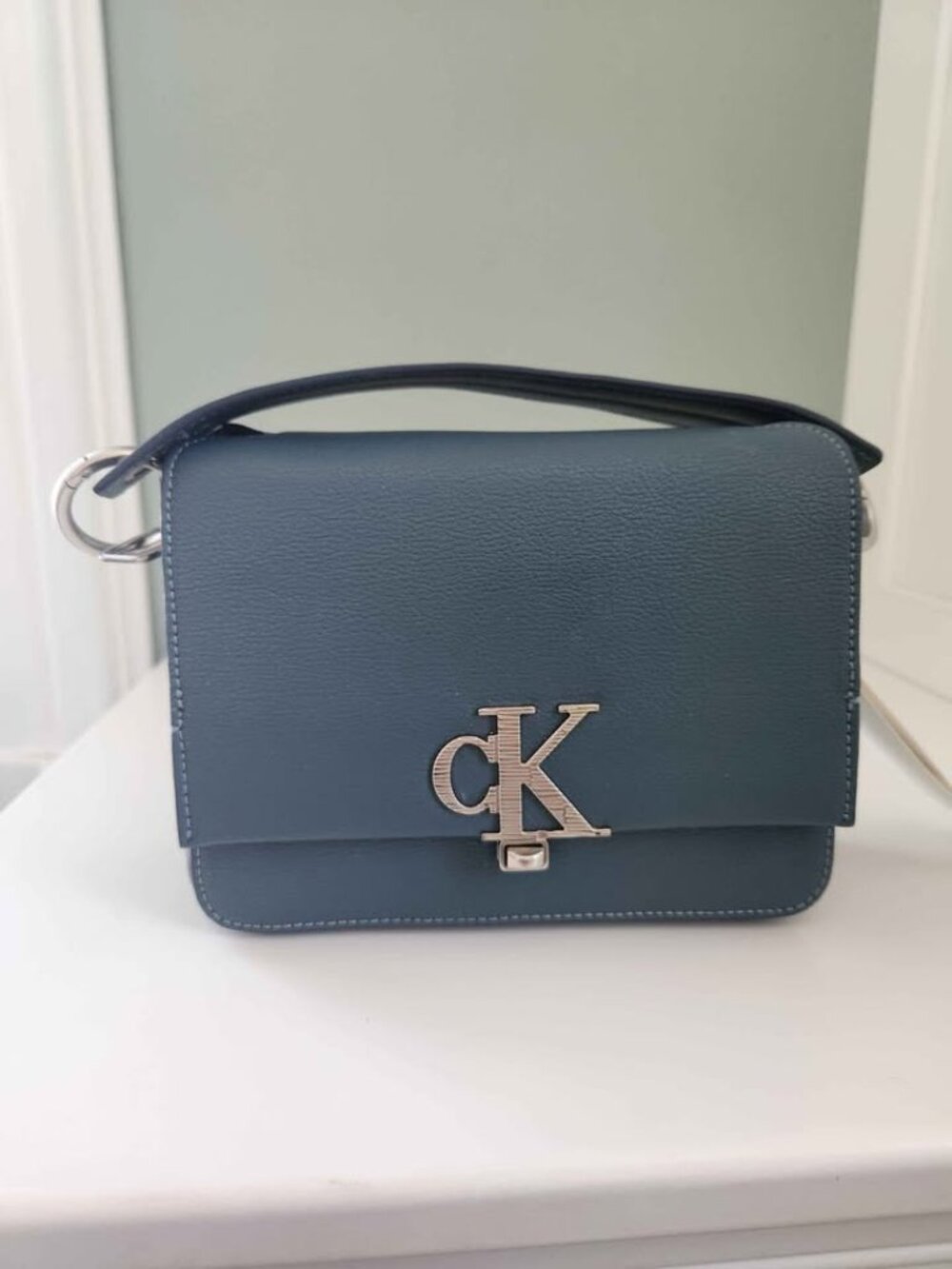 NWT Calvin Klein Jade Archive Hardware Boxy Crossbody Bag Purse